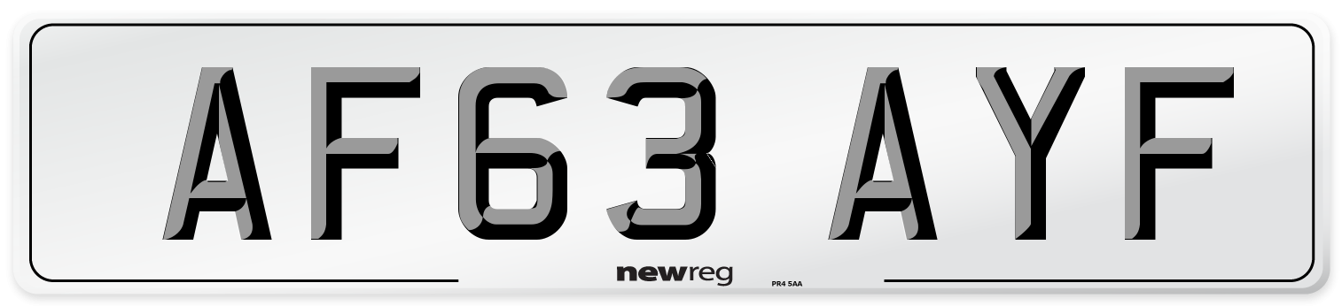 AF63 AYF Number Plate from New Reg